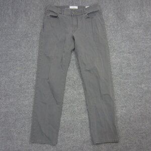 Brax Mens Cooper Fancy Pants Gray Straight Chino Stretch Preppy Minimal 32x30